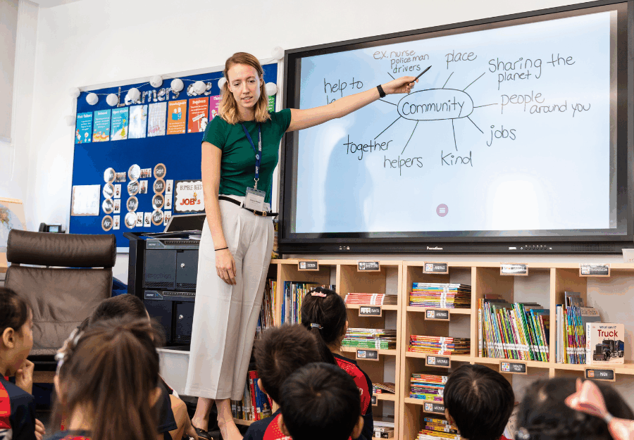 Màn hình tương tác cho trung tâm ngoại ngữ: Phương pháp giảng dạy & tính năng hỗ trợ luyện nghe – nói