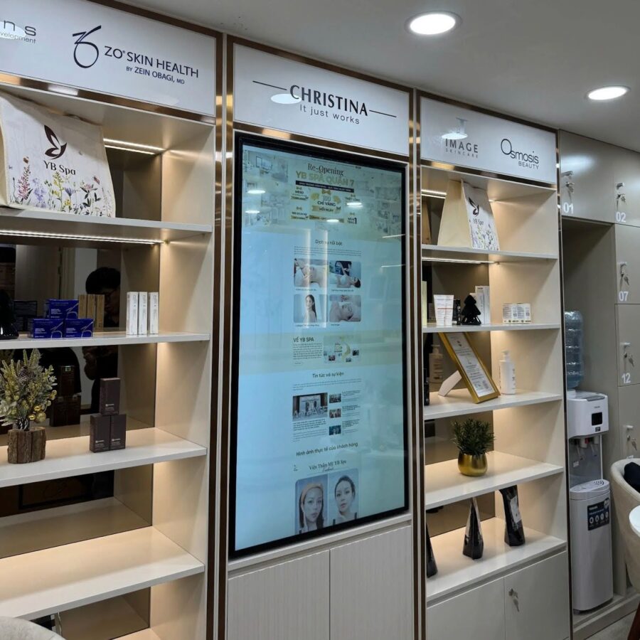 Màn hình quảng cáo treo tường 55 inch Luxvision: Video loop & tăng tương tác khách qua lại